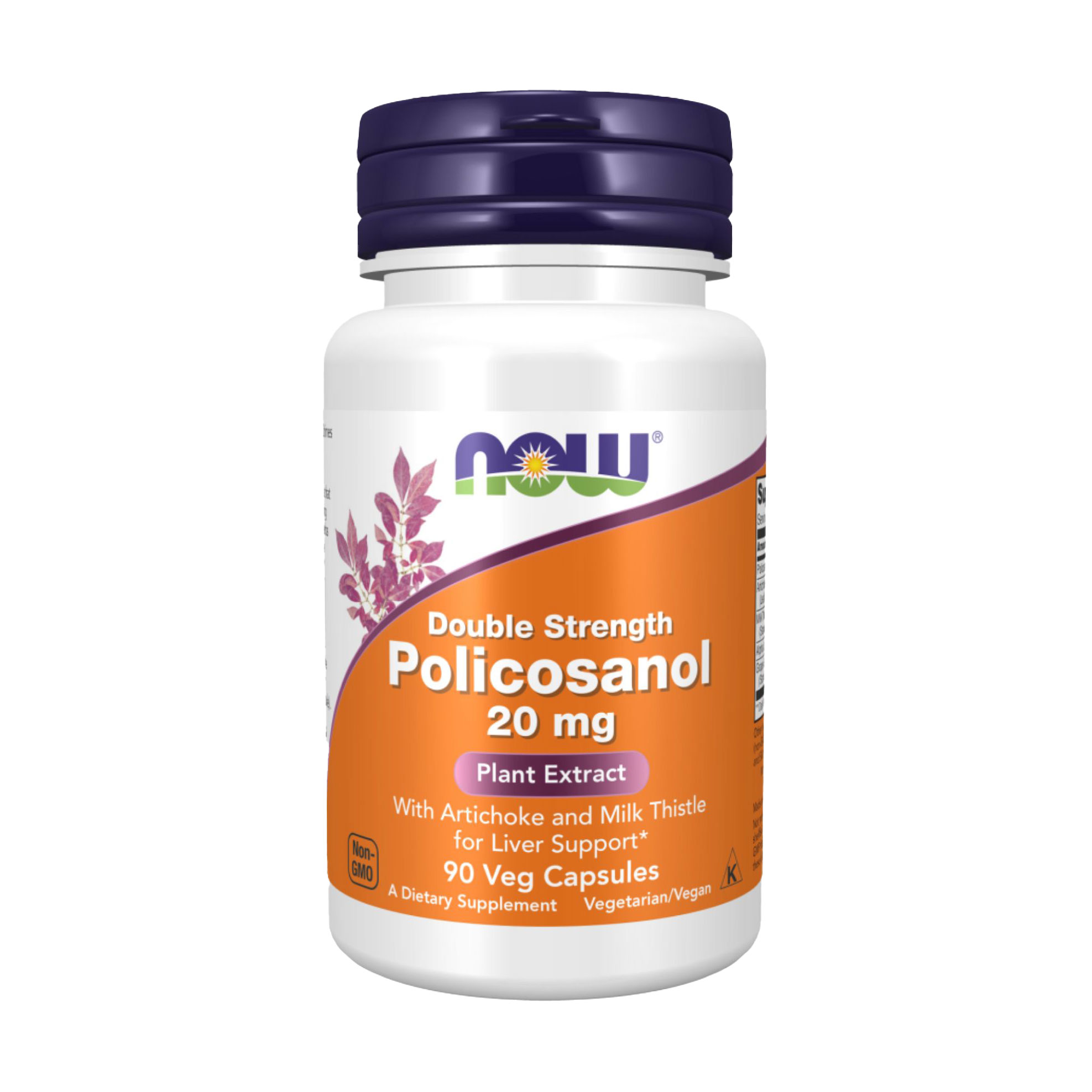 Полікозанол NOW foods Policosanol 20 мг, 90 вегетаріанських капсул